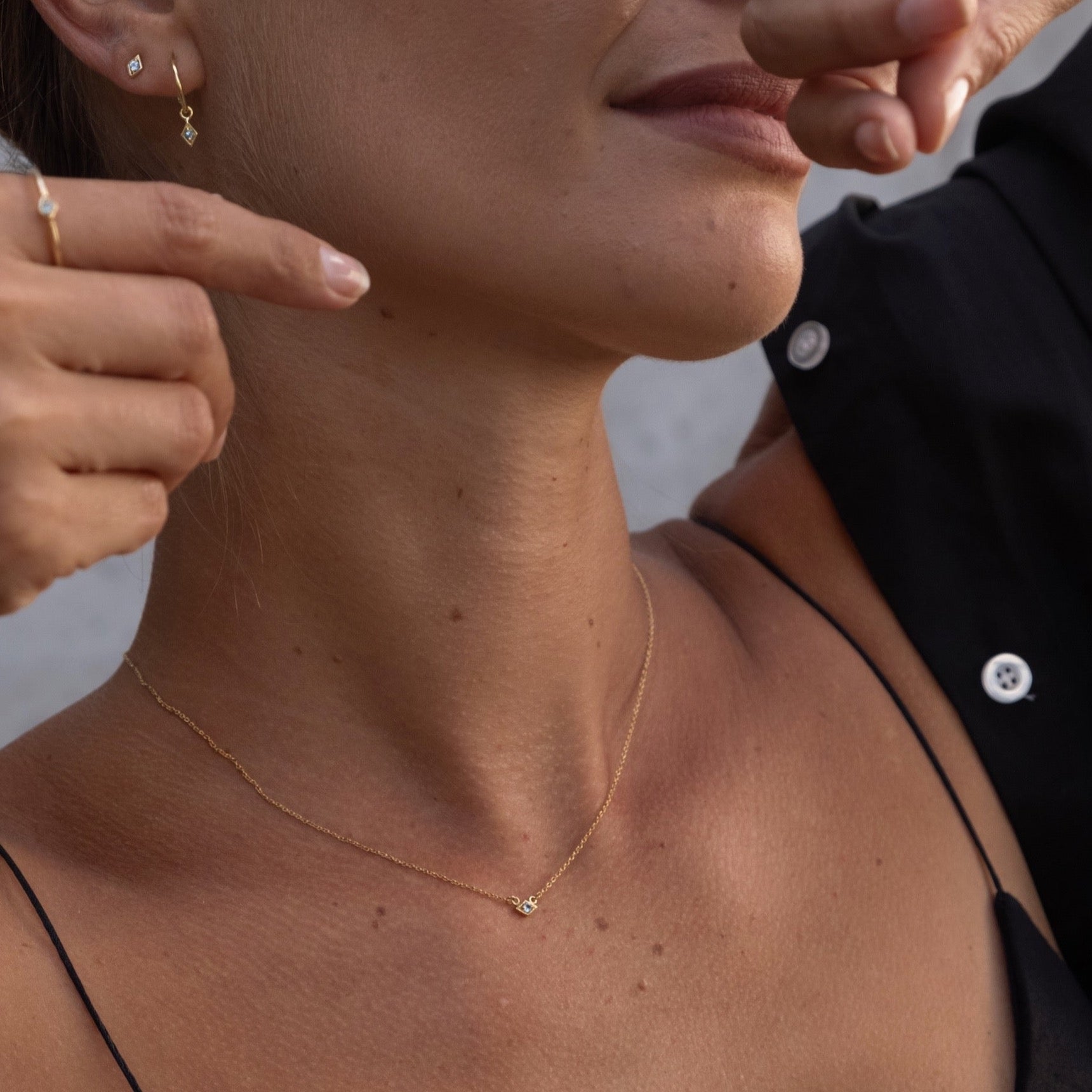Silk & Steel Jewellery Superfine Keepsake Necklace Rose Quartz + Gold 