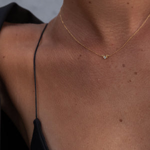 Silk & Steel Jewellery Superfine Keepsake Necklace Black Spinel + Gold