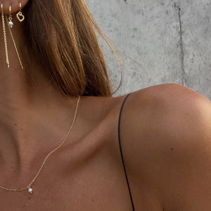 Silk & Steel Jewellery Superfine Mini Pearl Necklace Gold