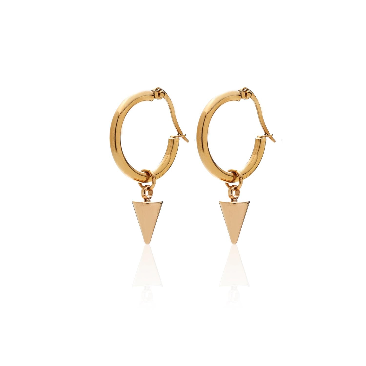 Silk & Steel Jewellery Gold Kate Sleeper Hoops with Spike