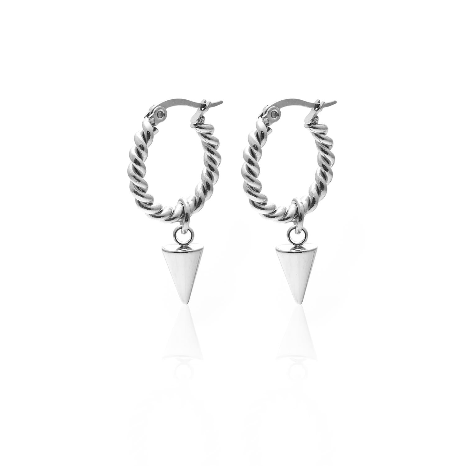 Silk & Steel Jewellery Matisse Hoop Earrings Silver Stainless Steel