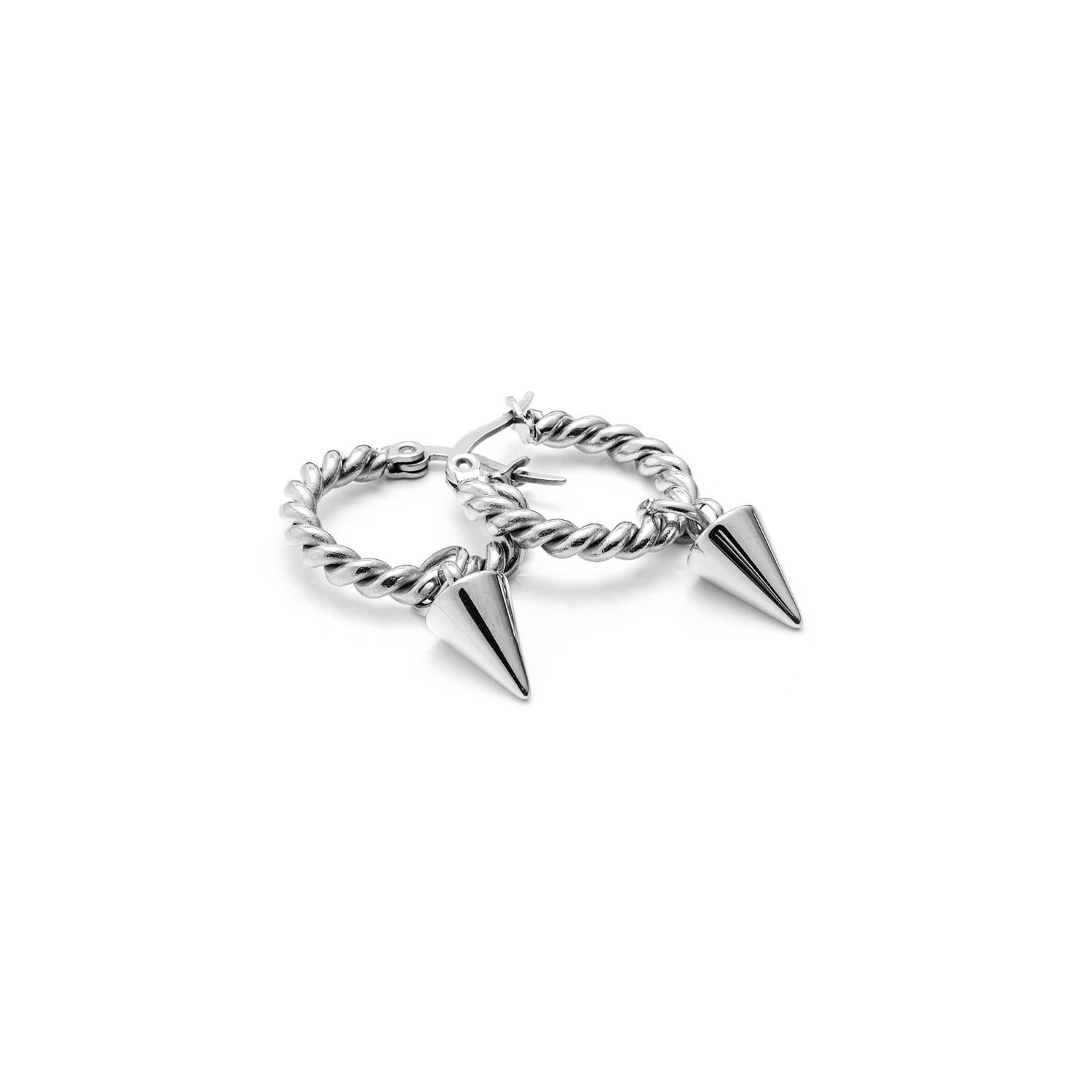 Silk & Steel Jewellery Matisse Hoop Earrings Silver Stainless Steel