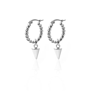Silk & Steel Jewellery Matisse Hoop Earrings Silver Stainless Steel