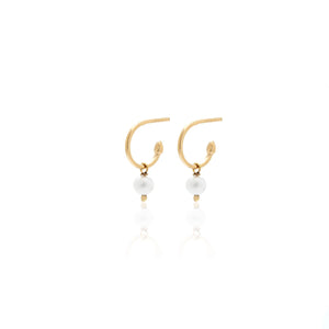Silk & Steel Jewellery Superfine Mini Pearl Hoops Gold