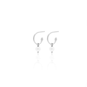 Silk & Steel Jewellery Superfine Mini Pearl Hoops Silver