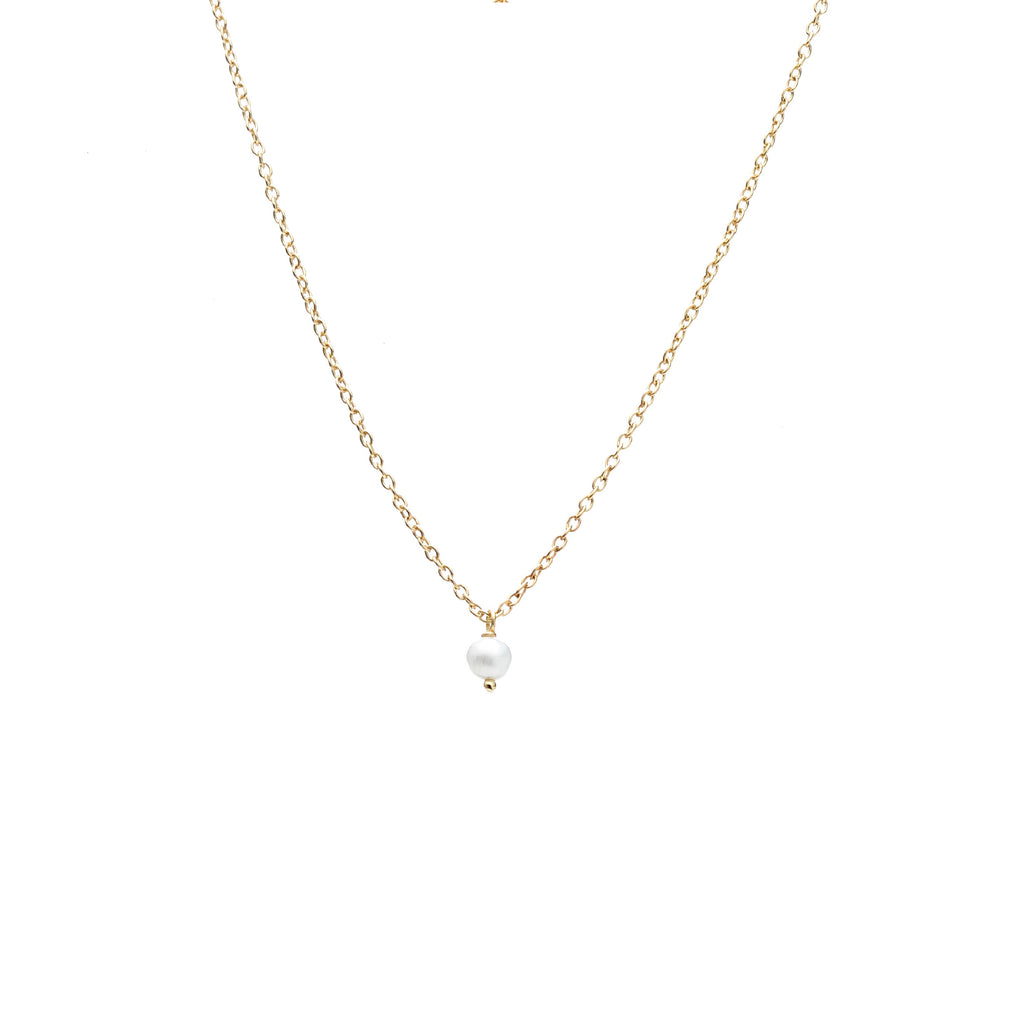Silk & Steel Jewellery Superfine Mini Pearl Necklace Gold