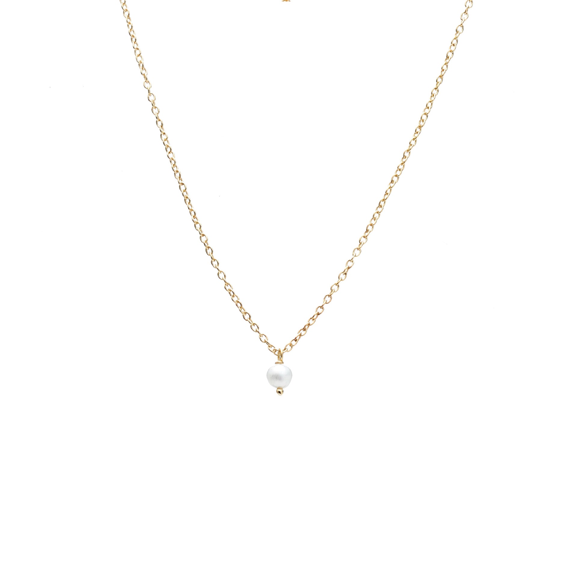 Silk & Steel Jewellery Superfine Mini Pearl Necklace Gold