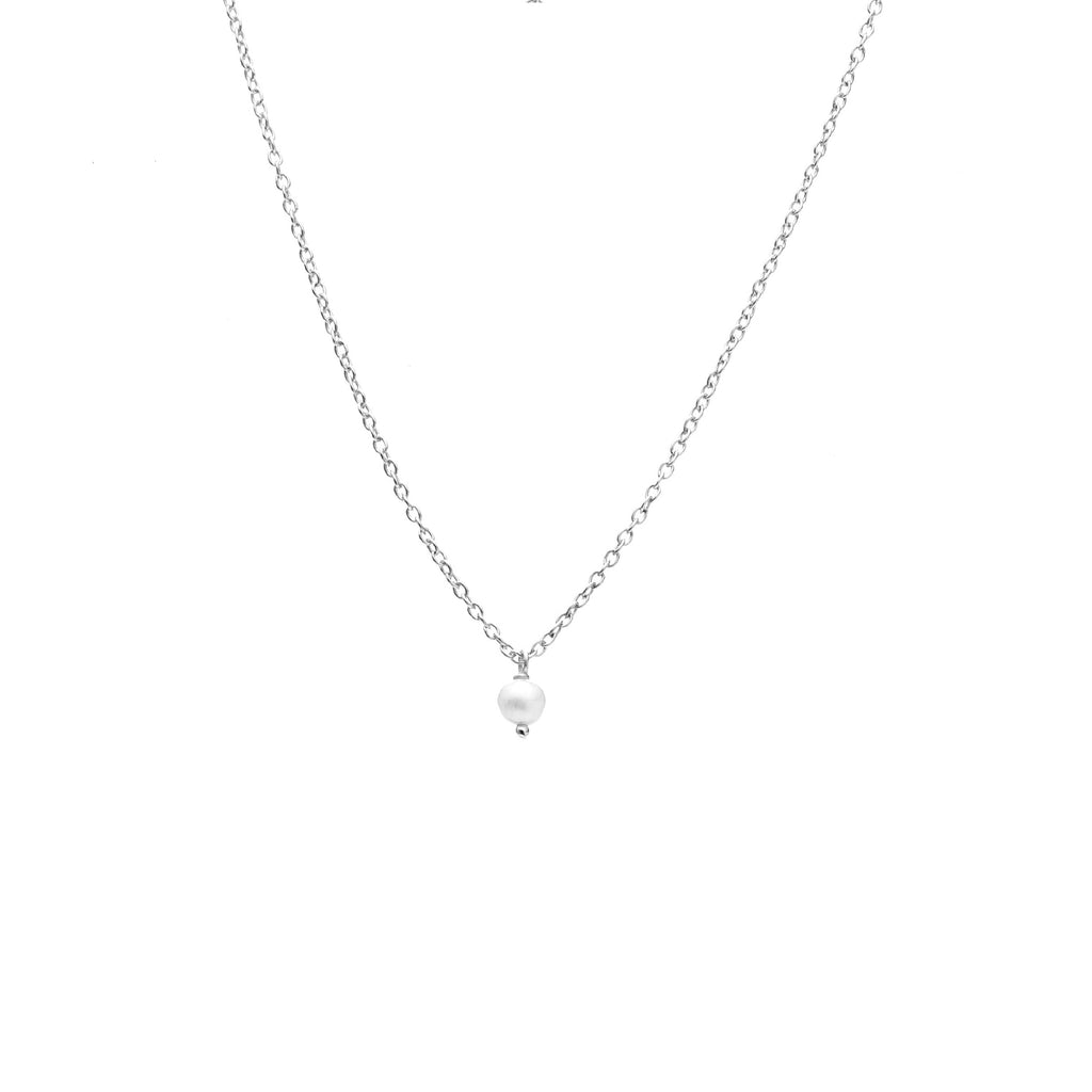 Silk & Steel Jewellery Superfine Mini Pearl Necklace Silver