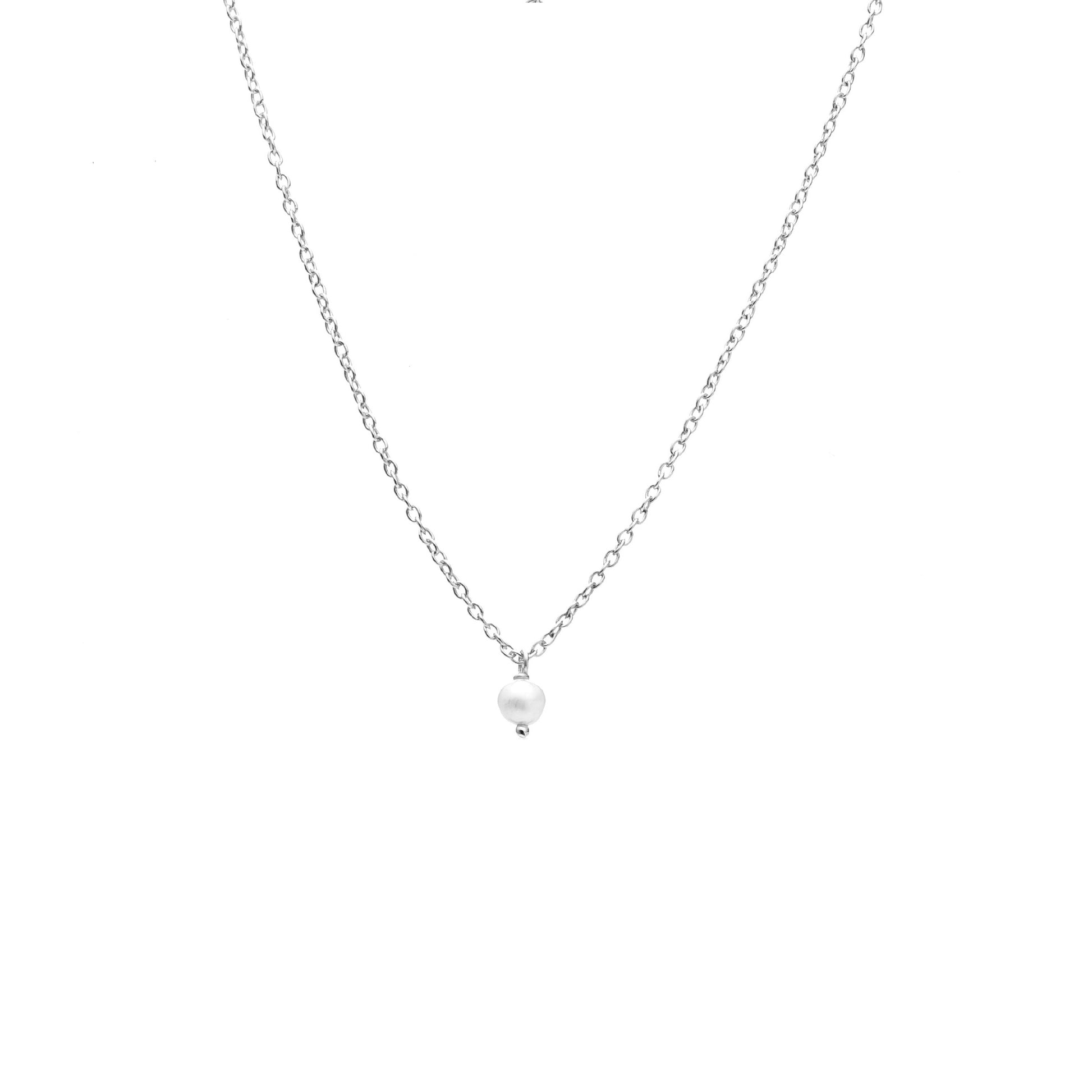 Silk & Steel Jewellery Superfine Mini Pearl Necklace Silver