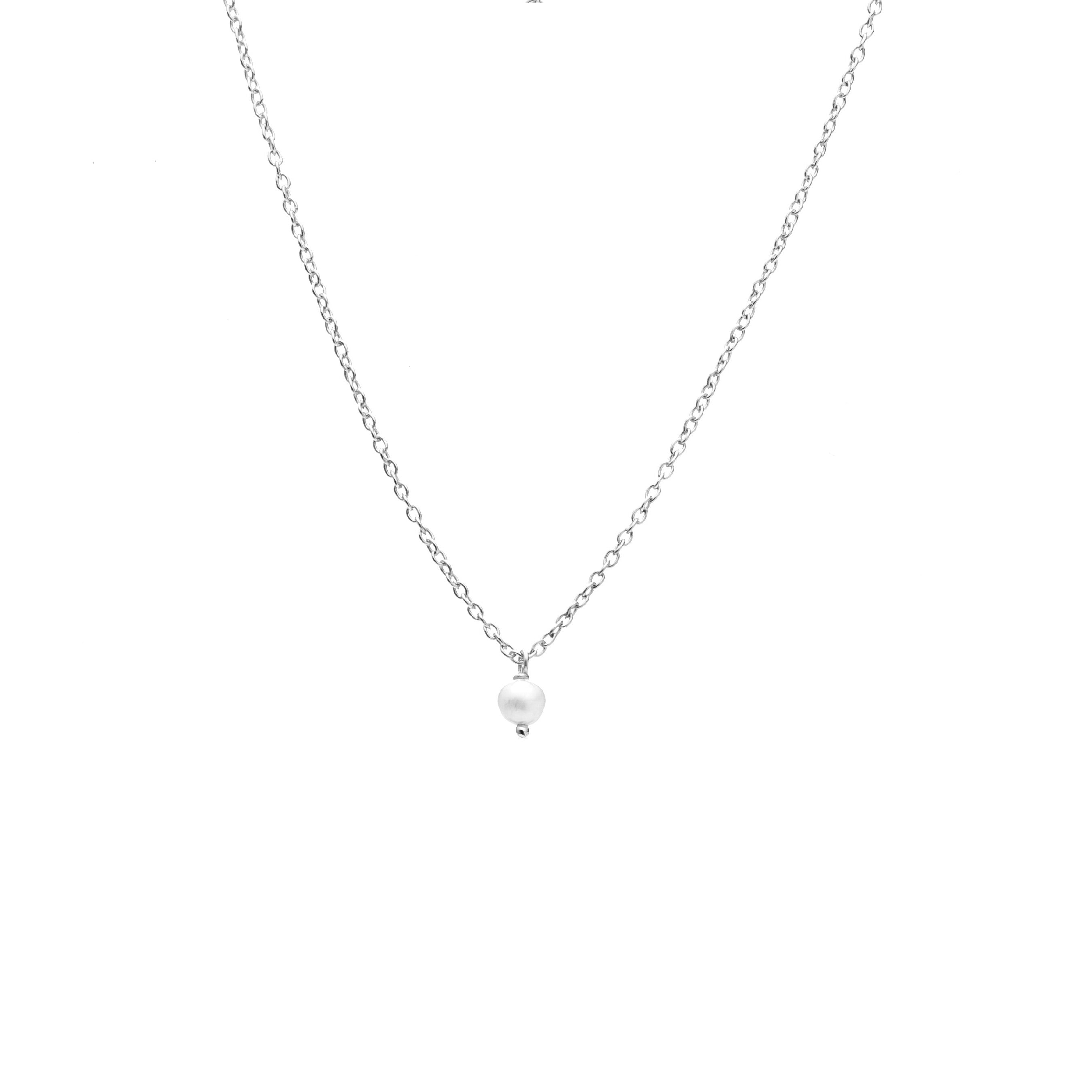 Silk & Steel Jewellery Superfine Mini Pearl Necklace Silver