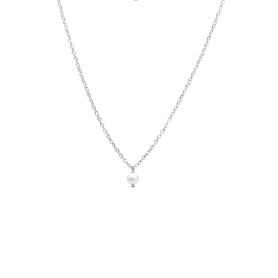 Silk & Steel Jewellery Superfine Mini Pearl Necklace Silver