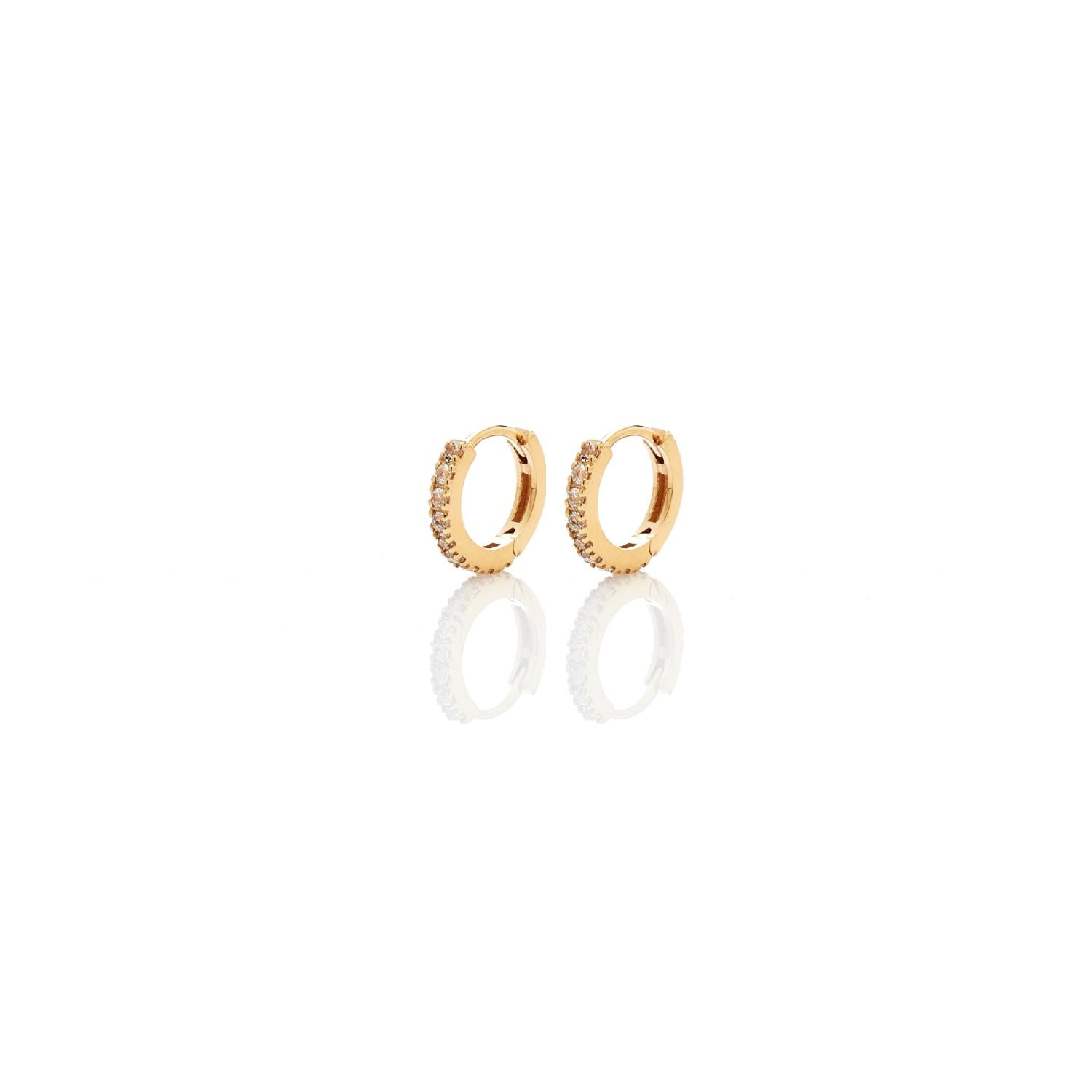 Silk & Steel Jewellery Superfine Petite Eternity Sleepers White Topaz + Gold