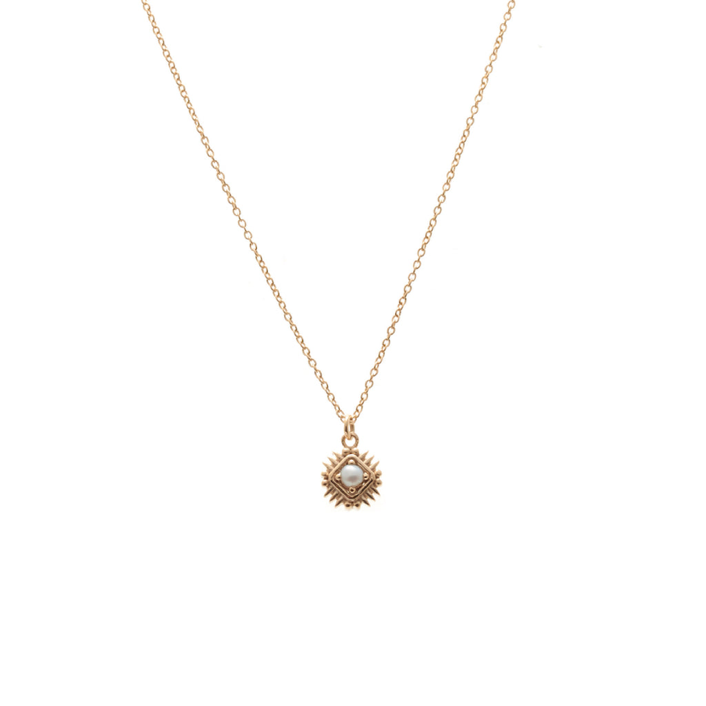 Silk & Steel Jewellery Petite Perle Necklace – Pearl + Gold