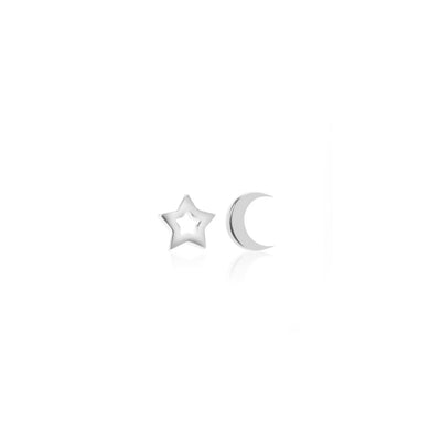 Silk & Steel Jewellery Superfine Starry Night Stud Earrings Silver