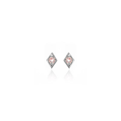 Silk & Steel Jewellery Superfine Keepsake Stud Rose Quartz + Silver