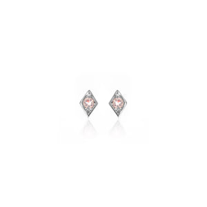 Silk & Steel Jewellery Superfine Keepsake Stud Rose Quartz + Silver