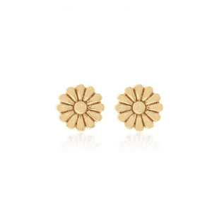 Silk & Steel Jewellery Superfine Daisy Stud Earrings Gold