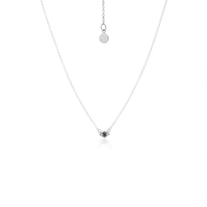Silk & Steel Jewellery Superfine Keepsake Necklace Black Spinel + Silver