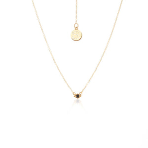 Silk & Steel Jewellery Superfine Keepsake Necklace Black Spinel + Gold