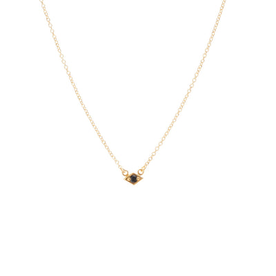 Silk & Steel Jewellery Superfine Keepsake Necklace Black Spinel + Gold