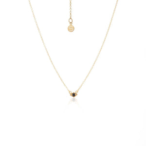 Silk & Steel Jewellery Superfine Keepsake Necklace Black Spinel + Gold