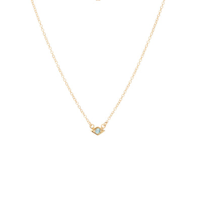 Silk & Steel Jewellery Superfine Keepsake Necklace Blue Topaz + Gold