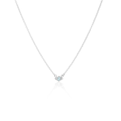 Silk & Steel Jewellery Superfine Keepsake Necklace Blue Topaz + Silver