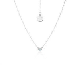 Silk & Steel Jewellery Superfine Keepsake Necklace Blue Topaz + Silver