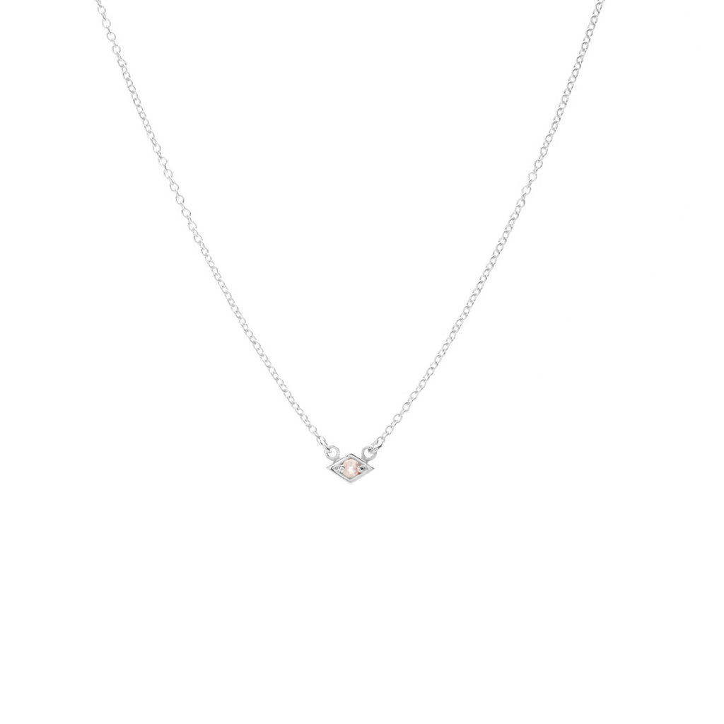 Silk & Steel Jewellery Superfine Keepsake Necklace Rose Quartz + Silver 