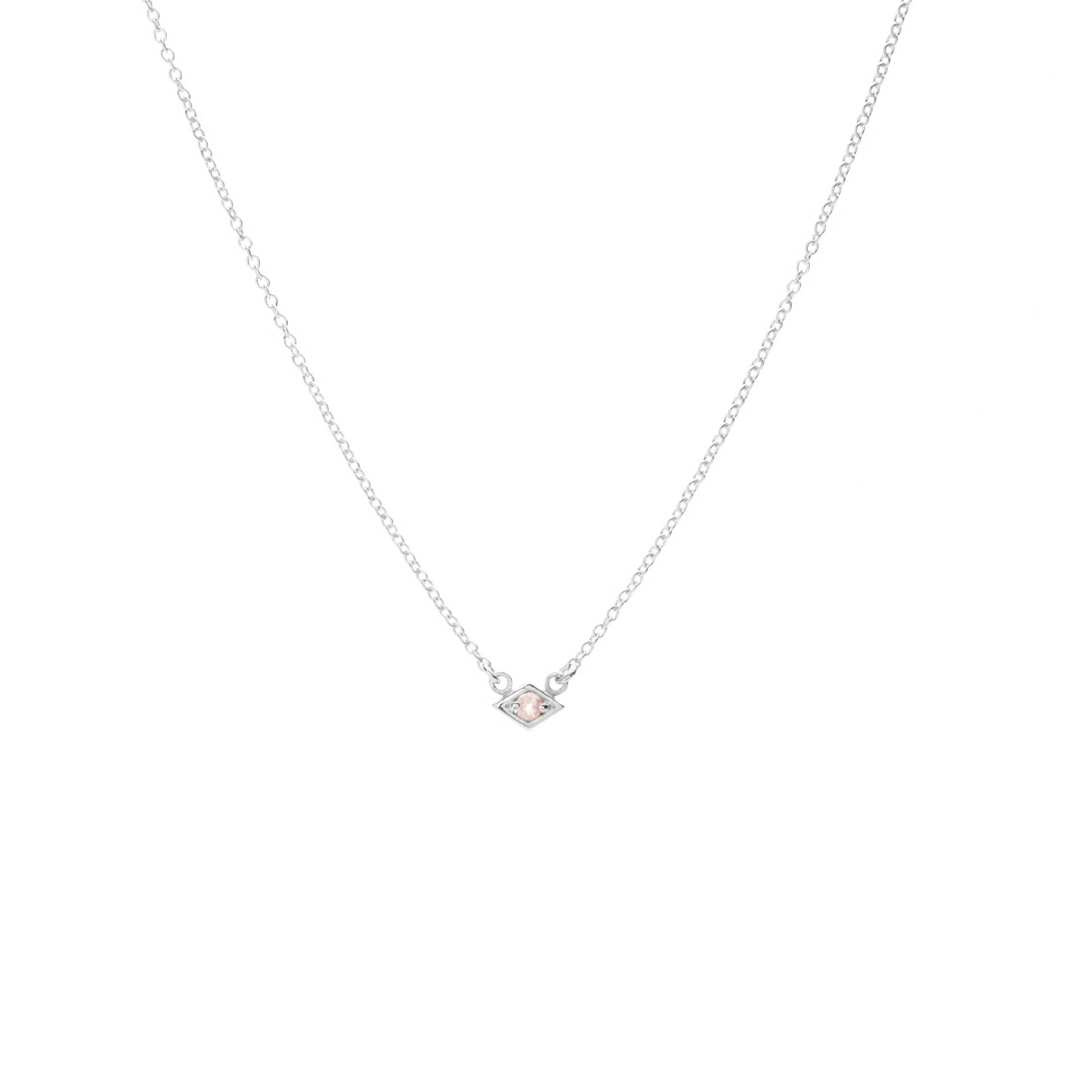 Silk & Steel Jewellery Superfine Keepsake Necklace Rose Quartz + Silver 