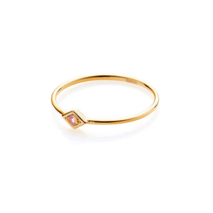 Silk & Steel Jewellery Superfine Keepsake Ring Rose Quartz + Gold