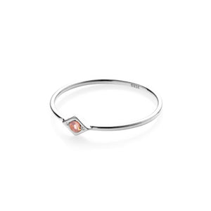 Silk & Steel Jewellery Superfine Keepsake Ring Rose Quartz + Silver