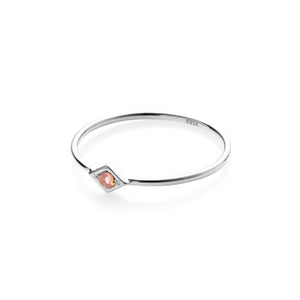 Silk & Steel Jewellery Superfine Keepsake Ring Rose Quartz + Silver