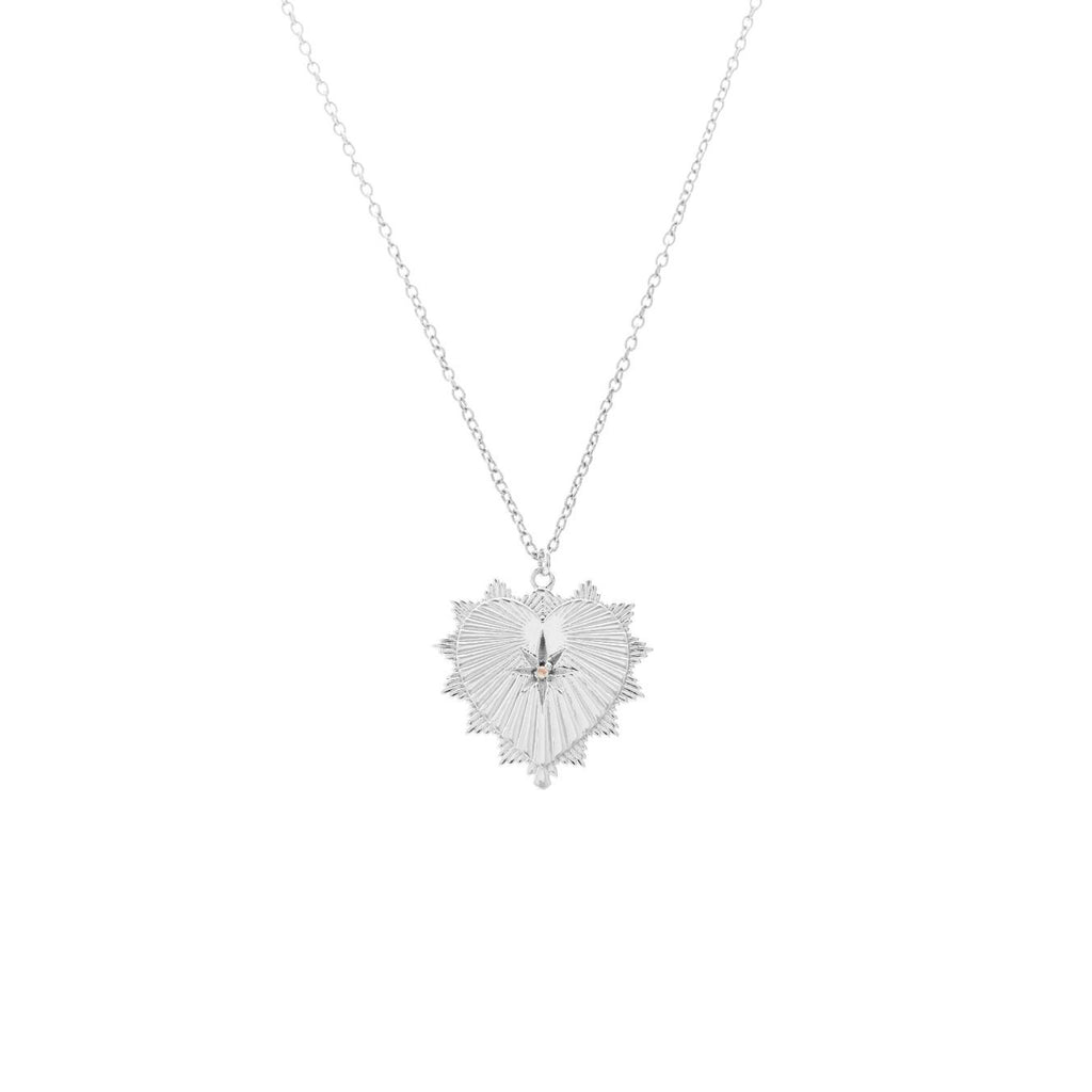 Silk & Steel Jewellery Heart of Love Talisman Necklace Silver Rose Quartz