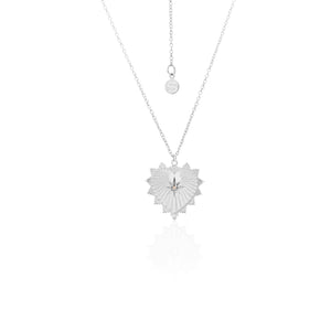 Silk & Steel Jewellery Heart of Love Talisman Necklace Silver Rose Quartz