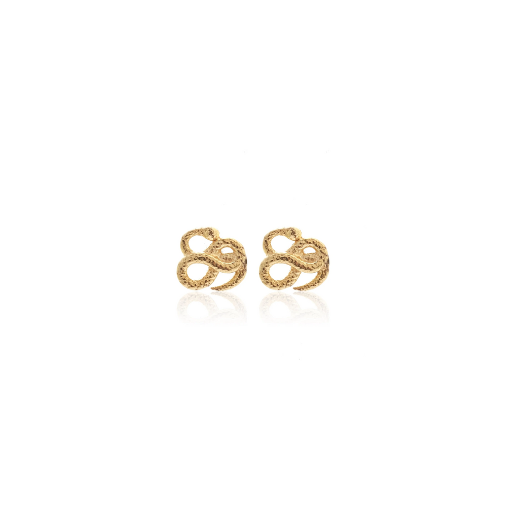 Silk & Steel Superfine Talisman Petite Serpent Studs Gold