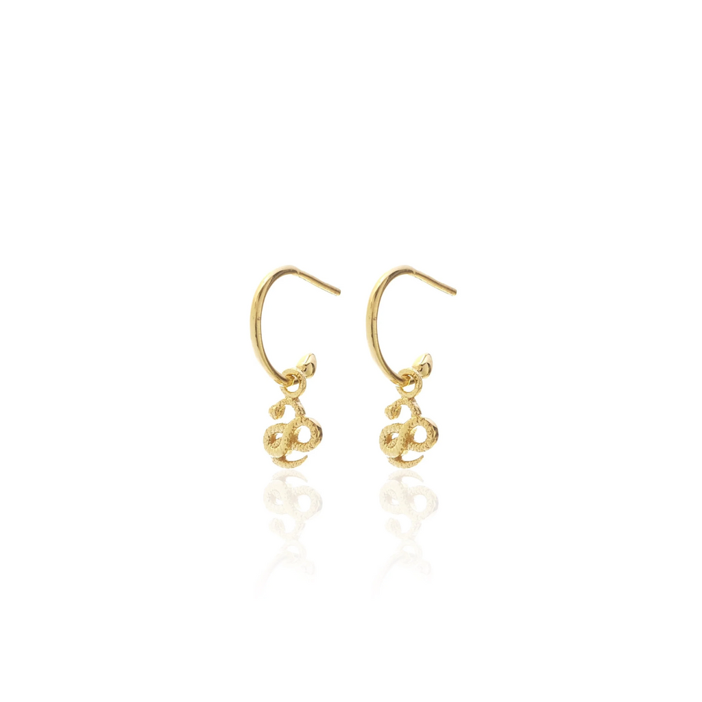 Silk & Steel Superfine Talisman Petite Serpent Hoops Gold