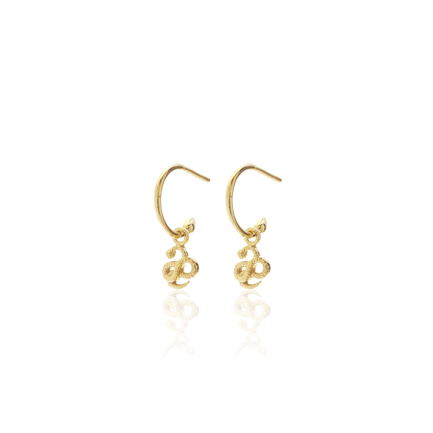 Silk & Steel Superfine Talisman Petite Serpent Hoops Gold