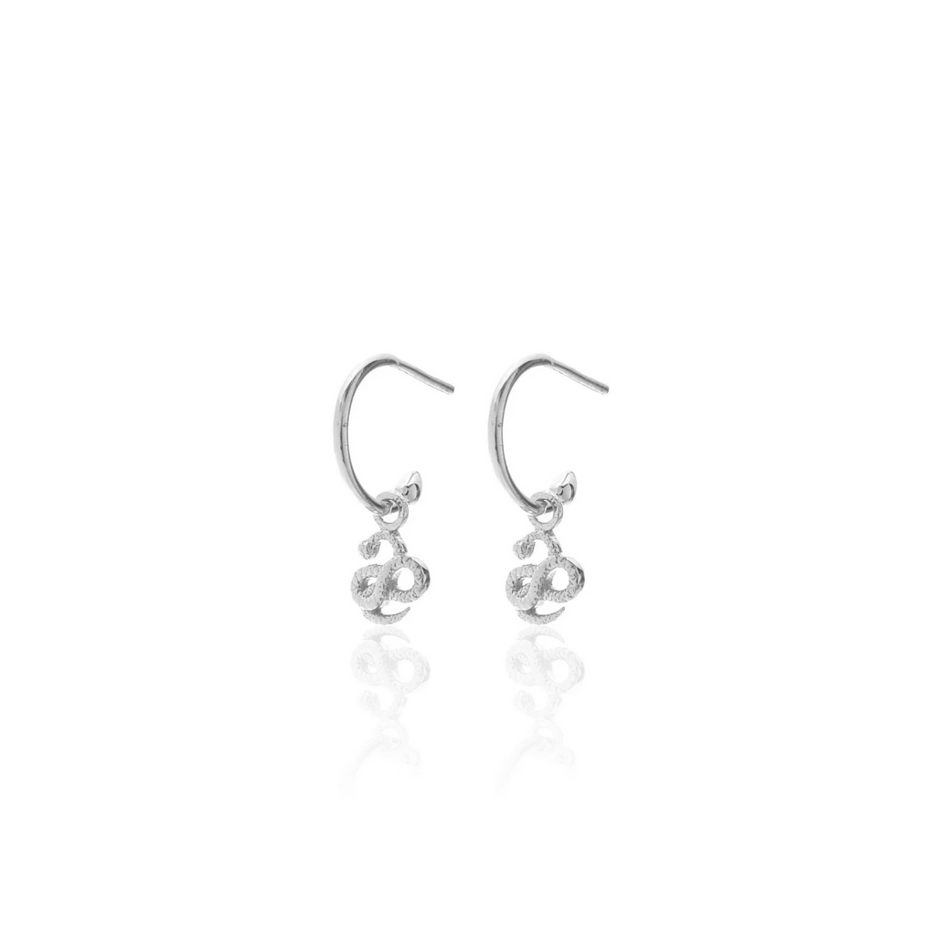 Silk & Steel Superfine Talisman Petite Serpent Hoops Silver