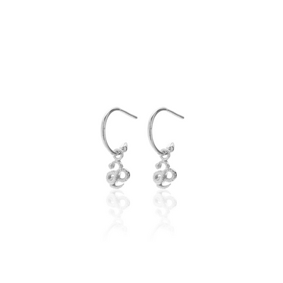 Silk & Steel Superfine Talisman Petite Serpent Hoops Silver