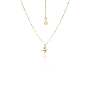 Silk & Steel Superfine Talisman Petite Swallow Necklace Gold