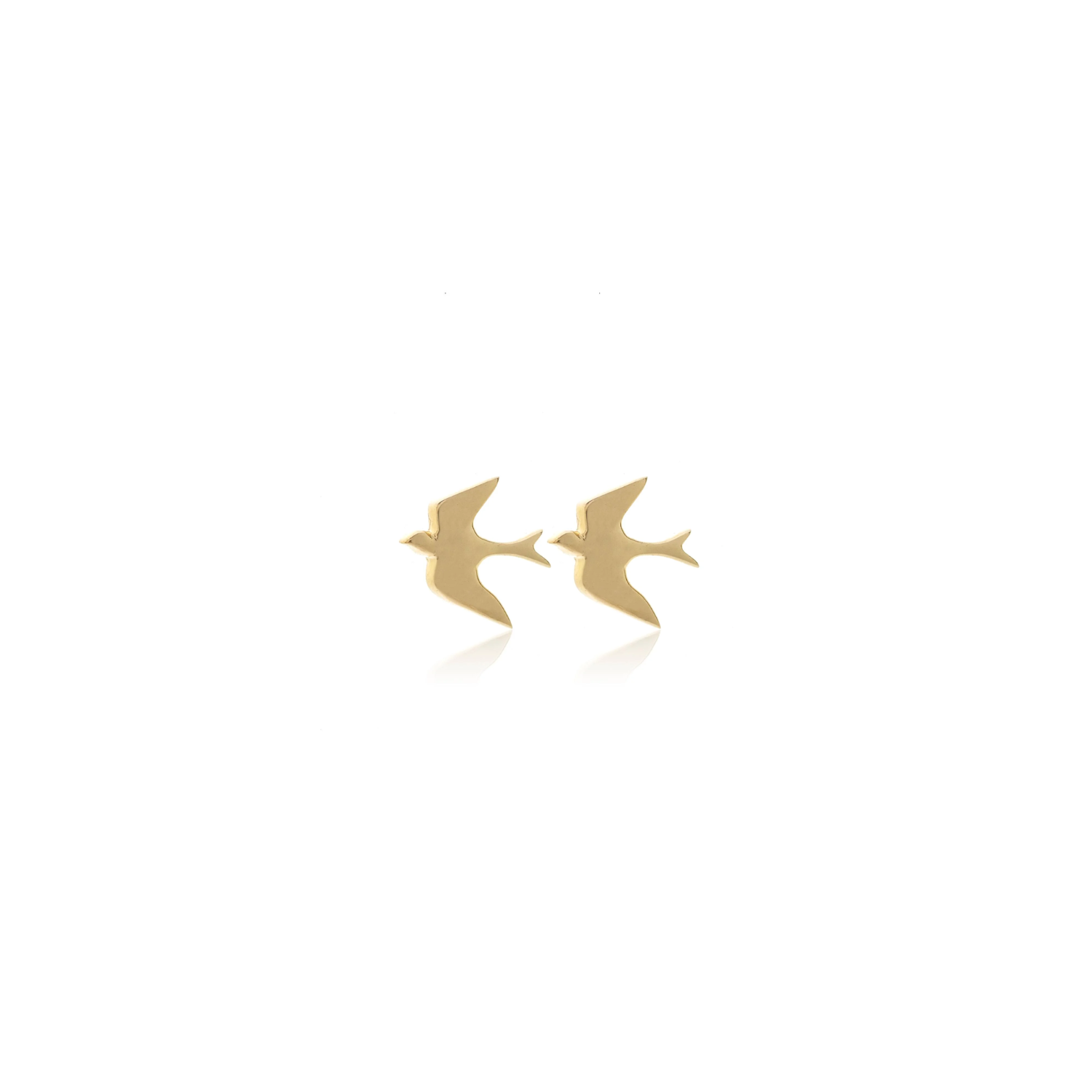 Silk & Steel Jewellery Superfine Talisman Petite Swallow Studs Gold