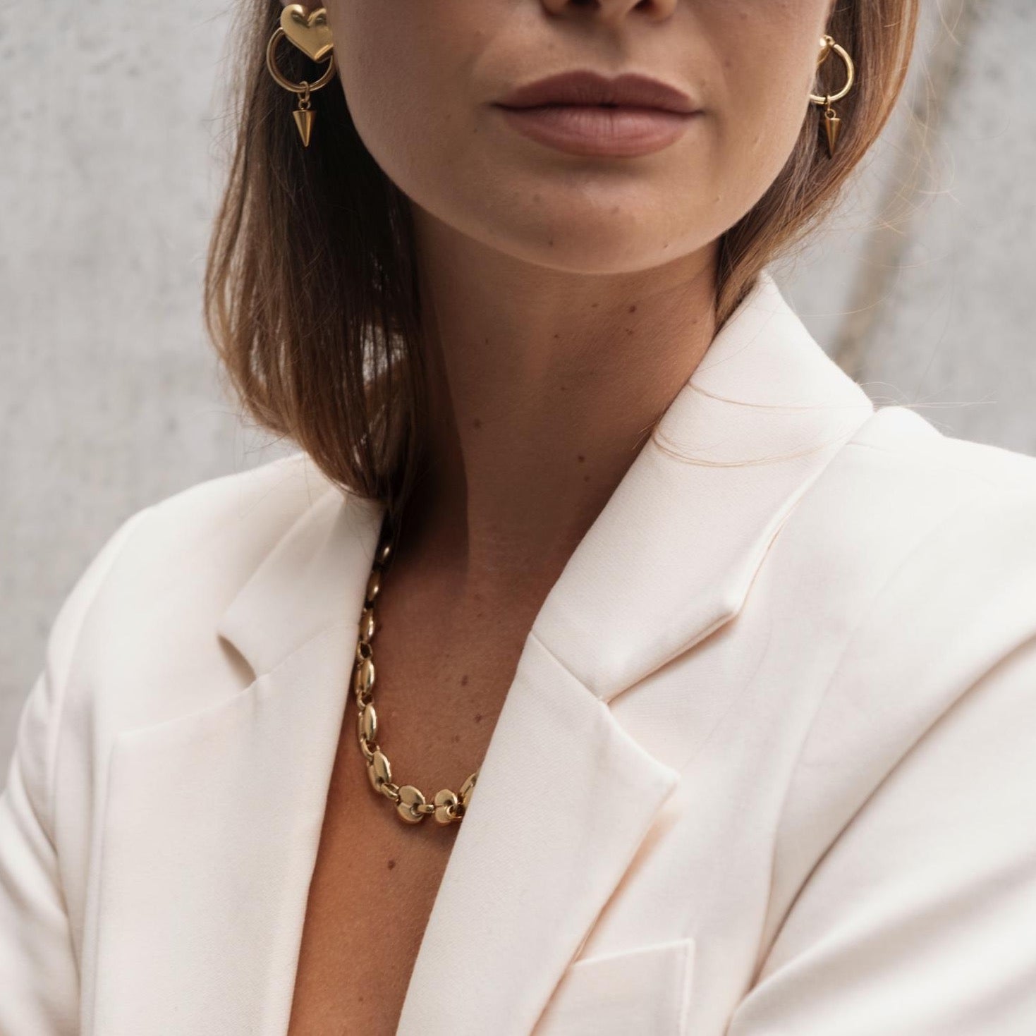 Silk & Steel Jewellery Gold Kate Sleeper Hoops with Spike