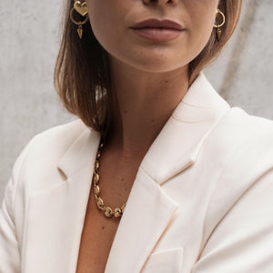 Silk & Steel Jewellery Gold Kate Sleeper Hoops with Spike