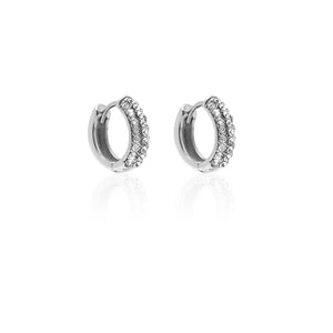 Silk & Steel Astra hoop earring with cubic zirconia in stainless steel.