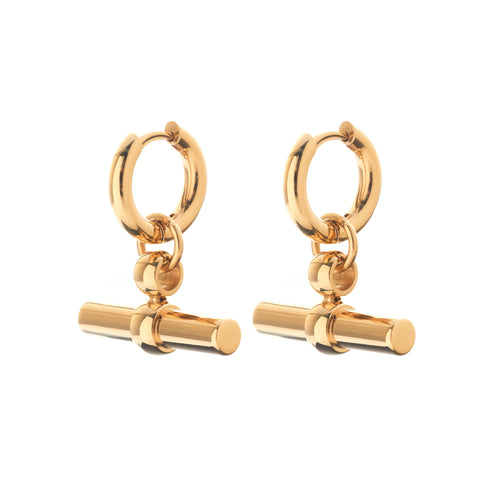 Silk & Steel Atlas Hoop Earrings in 14k gold-plated stainless steel.