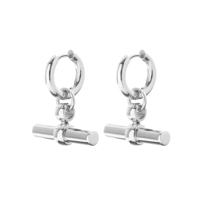 Silk & Steel Atlas Hoop Earrings in high polish stainless steel.