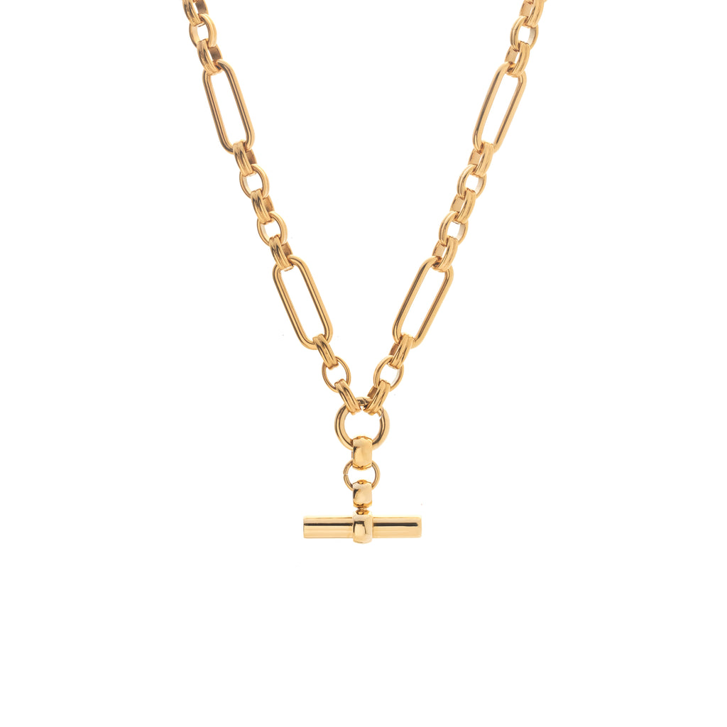 Silk & Steel Atlas Necklace in 14k gold-plated stainless steel.