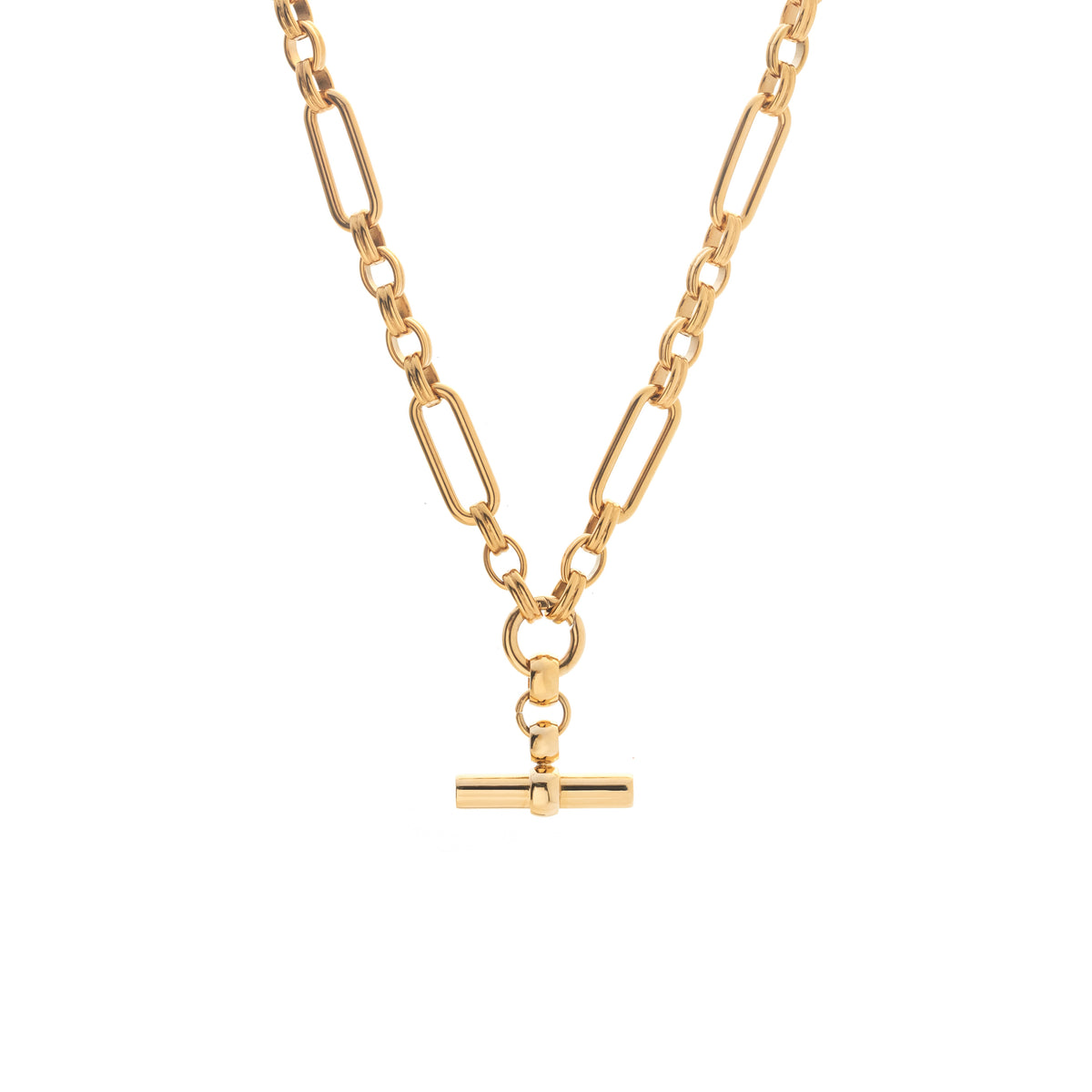 Silk & Steel Atlas Necklace in 14k gold-plated stainless steel.