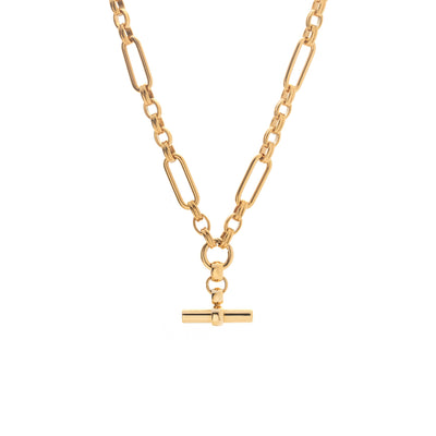 Silk & Steel Atlas Necklace in 14k gold-plated stainless steel.